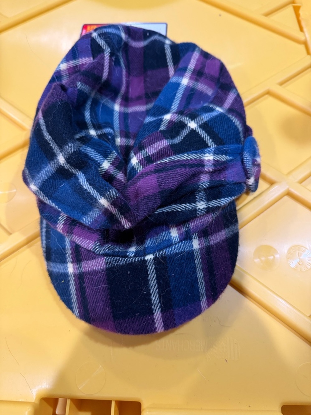 Payless Purple and Blue Plaid Newsboy Cap